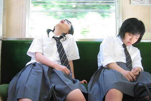 japan sleeping in the sand