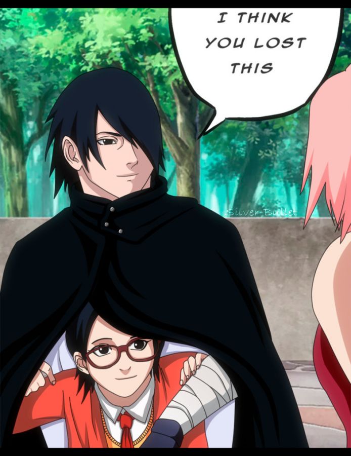 sarada meets young sasuke and sakura
