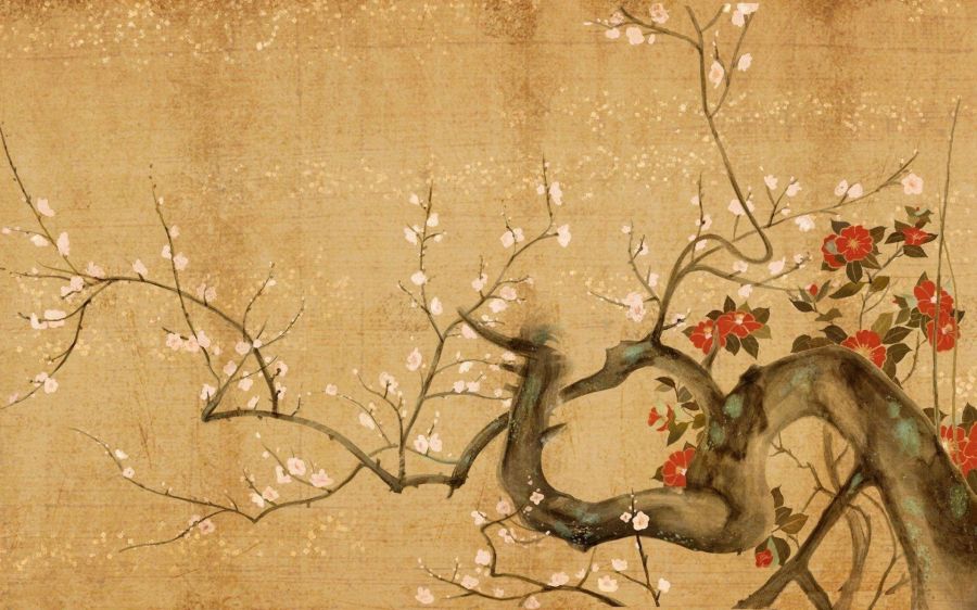 asian dark background