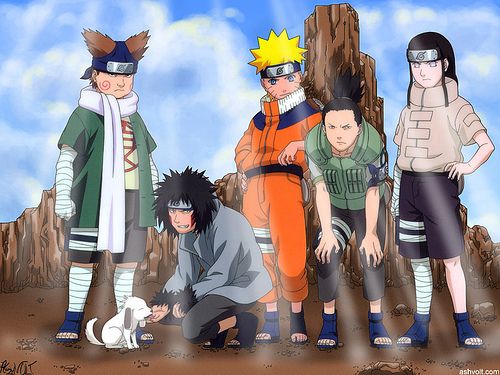 naruto sasuke shikamaru kiba akamaru